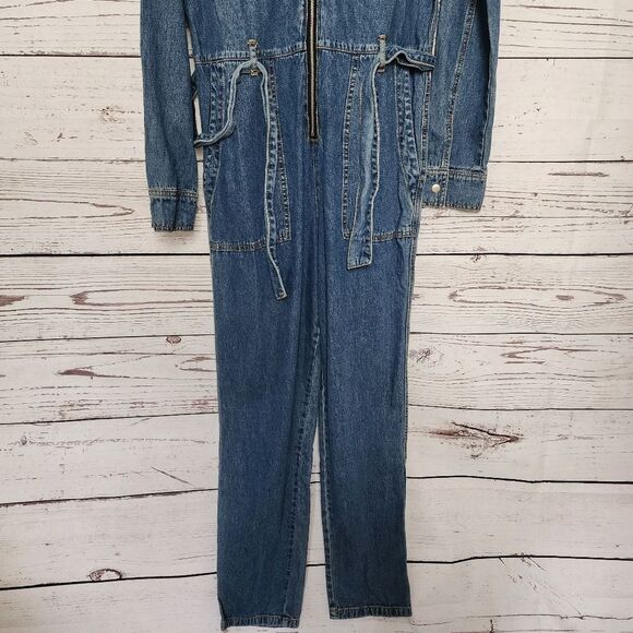 Sunset & Spring Long Sleeve Denim Boilersuit Jumpsuit Medium NWT - Picture 5 of 7